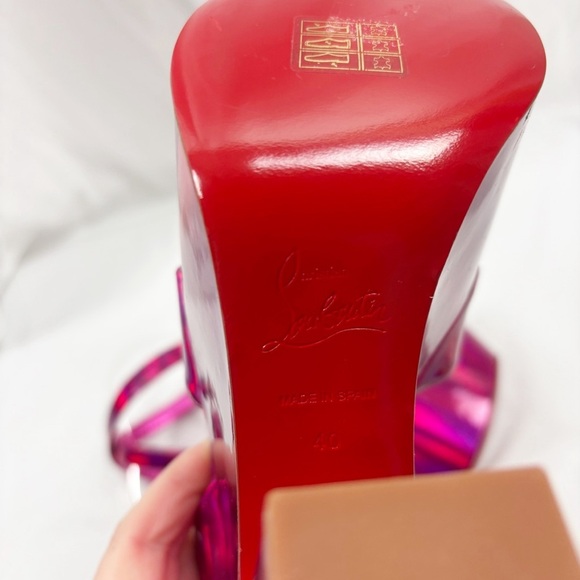 Christian Louboutin Superyaz 160mm Patent Leather Metallic Sandals EU 40 - Picture 13 of 13